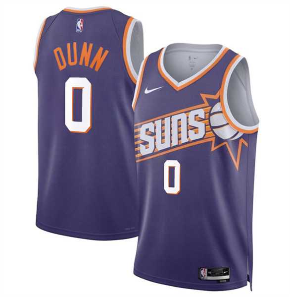 Mens Phoenix Suns #0 Ryan Dunn Purple 2024 Draft Icon Edition Stitched Basketball Jersey Dzhi